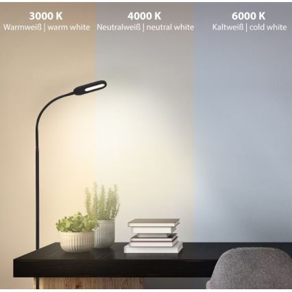 Briloner 1297-015 - LED Ściemnialna elastyczna lampa podłogowa LED/6,6W/230V 3000K/4000K/6000K