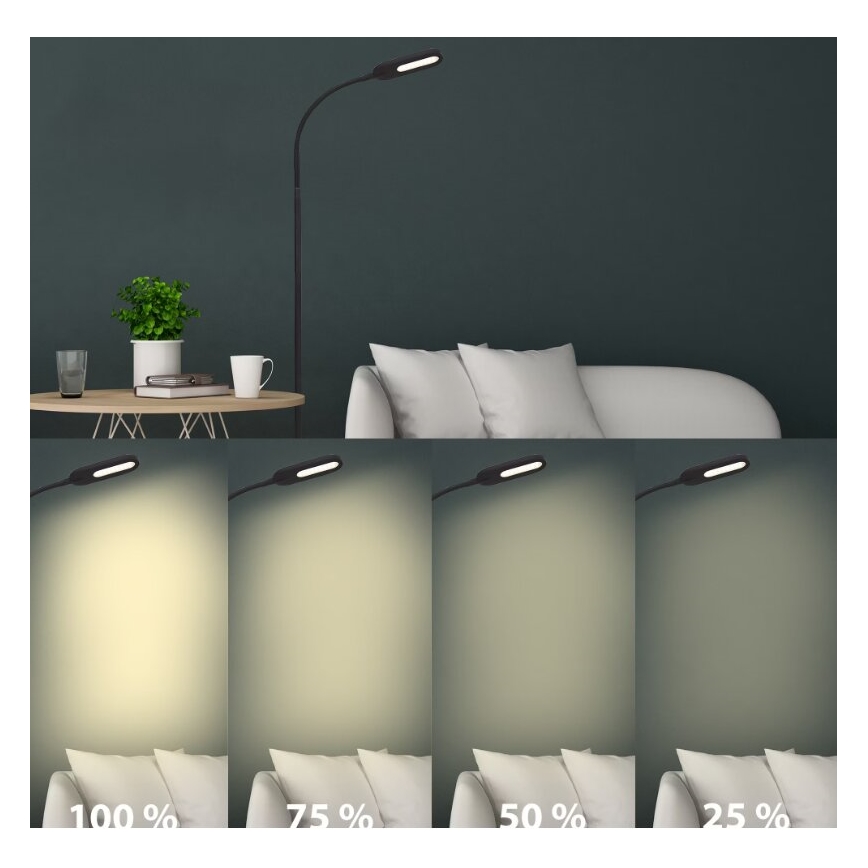 Briloner 1297-015 - LED Ściemnialna elastyczna lampa podłogowa LED/6,6W/230V 3000K/4000K/6000K