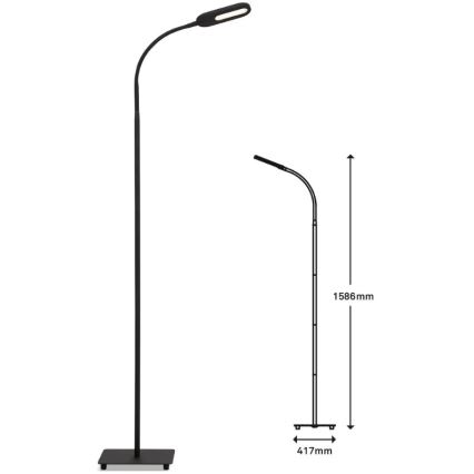 Briloner 1297-015 - LED Ściemnialna elastyczna lampa podłogowa LED/6,6W/230V 3000K/4000K/6000K