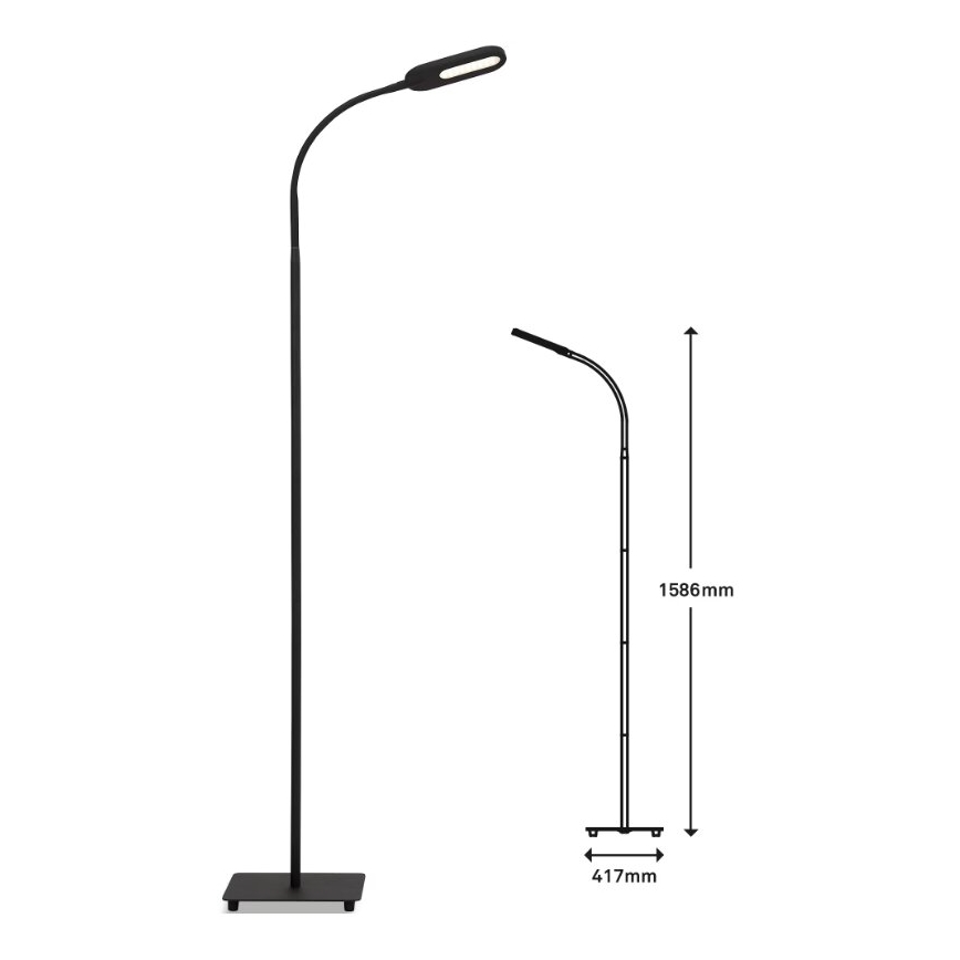 Briloner 1297-015 - LED Ściemnialna elastyczna lampa podłogowa LED/6,6W/230V 3000K/4000K/6000K
