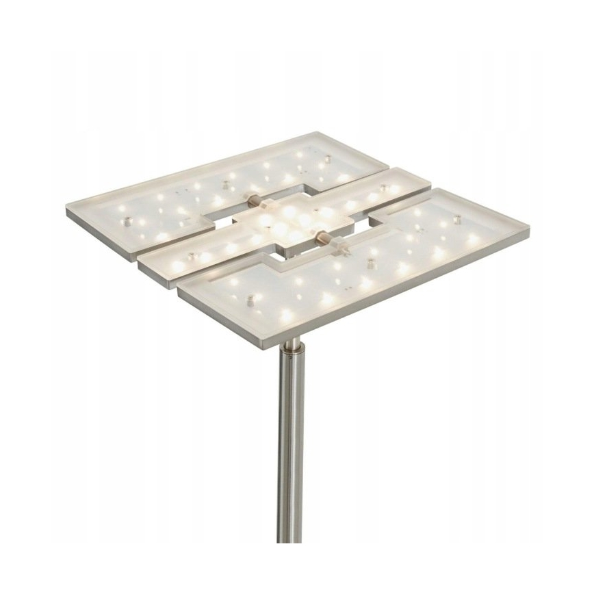 Briloner 1328-022 - Ściemniana lampa stojąca LED/21W/230V + LED/3,5W matowy chrom