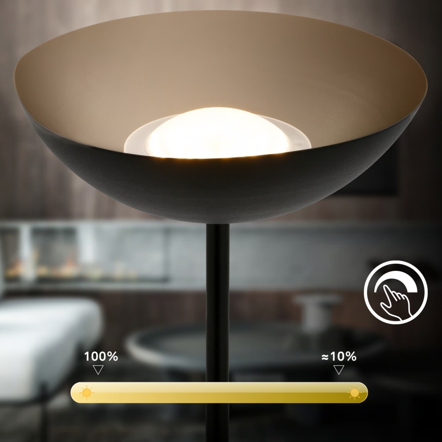 Briloner 1500015 - ściemniana lampa stojąca LED ESTATE LED/8W/5V 4000 mAh czarna