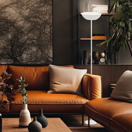 Briloner 1500016 - ściemnialna lampa podłogowa ESTATE LED/8W/5V 4000 mAh biała