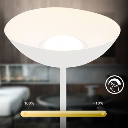 Briloner 1500016 - ściemnialna lampa podłogowa ESTATE LED/8W/5V 4000 mAh biała