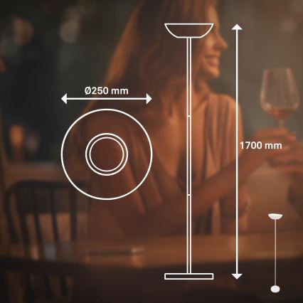 Briloner 1500016 - ściemnialna lampa podłogowa ESTATE LED/8W/5V 4000 mAh biała