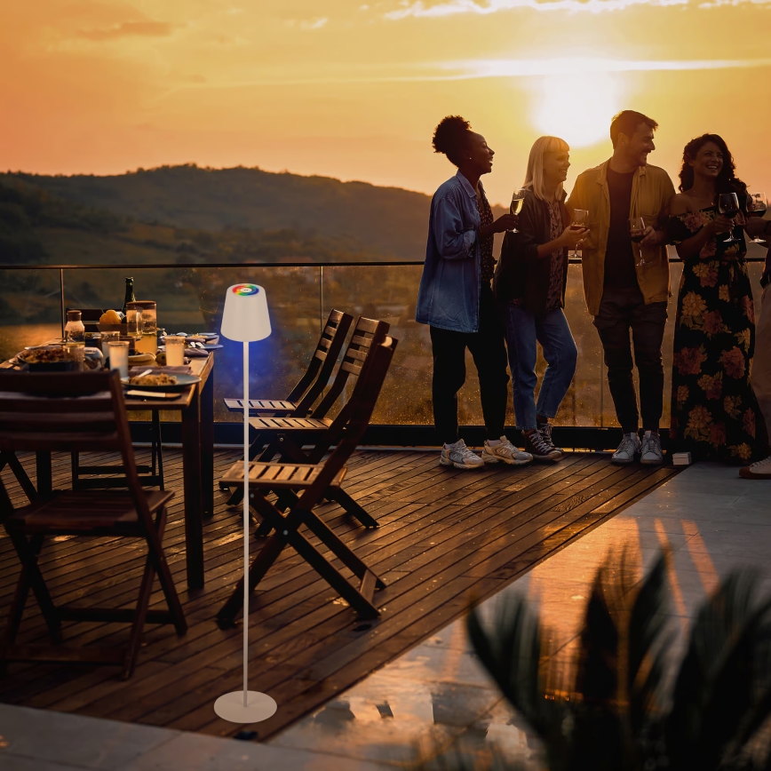 Briloner 1507016 - LED ściemnialna lampa podłogowa KIKI LED/4,3W/5V IP44 2600 mAh biała