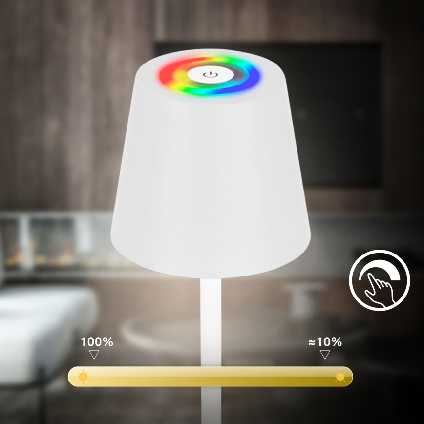 Briloner 1507016 - LED ściemnialna lampa podłogowa KIKI LED/4,3W/5V IP44 2600 mAh biała