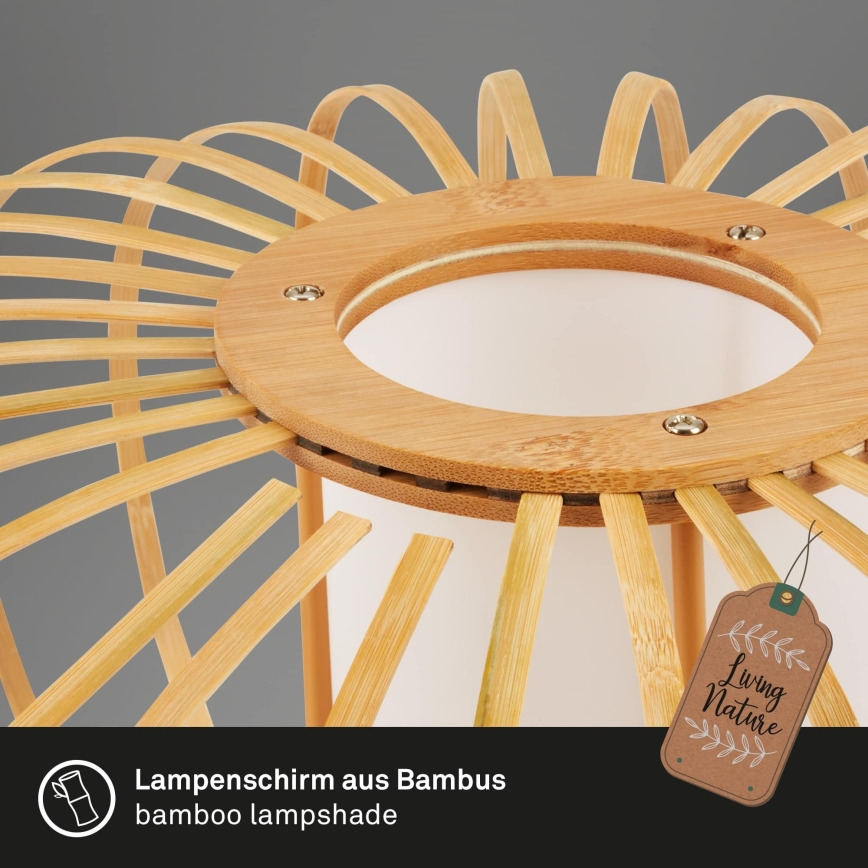 Briloner 1759011 - Lampa podłogowa 1xE27/10W/230V bambus/czarny