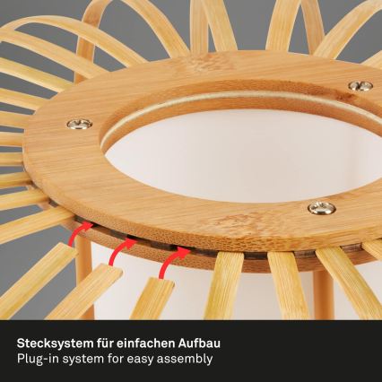 Briloner 1759011 - Lampa podłogowa 1xE27/10W/230V bambus/czarny