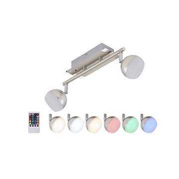 Briloner 2040-022 - LED RGB ściemnialna oprawa punktowa 2xLED/3,3W/230V + pilot do zdalnego sterowania