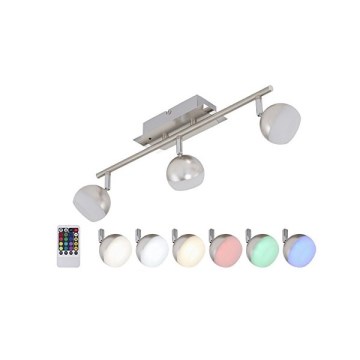 Briloner 2040-032 - LED RGB regulowane punktowe oświetlenie 3xLED/3,3W/230V + pilot do zdalnego sterowania