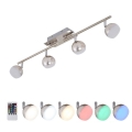 Briloner 2040-042 - LED RGB ściemnialna oprawa punktowa BAFFLE 4xLED/3,3W/230V + pilot zdalnego sterowania