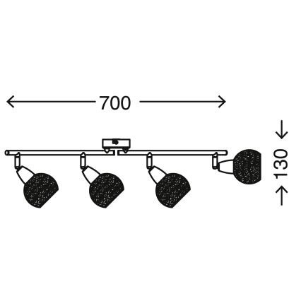 Briloner 2046-042 - Oświetlenie punktowe VIOLA 4xE14/40W/230V