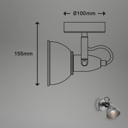 Briloner 2049-014 - Kinkiet punktowy RETRO 1xE14/40W/230V szary