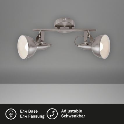 Briloner 2049-022 - Oświetlenie punktowe SOFT 2xE14/40W/230V matowy chrom