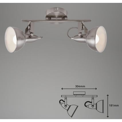 Briloner 2049-022 - Oświetlenie punktowe SOFT 2xE14/40W/230V matowy chrom