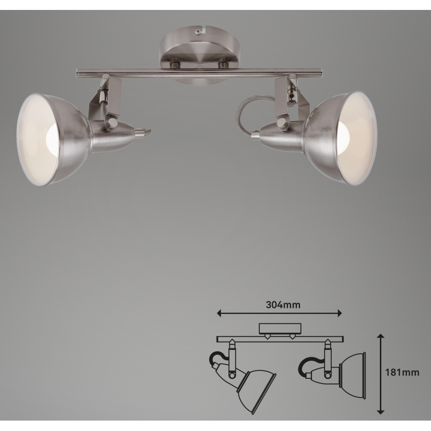 Briloner 2049-022 - Oświetlenie punktowe SOFT 2xE14/40W/230V matowy chrom