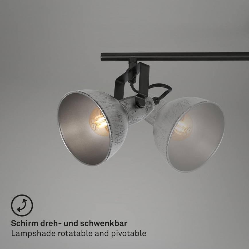 Briloner 2049-034 - Oświetlenie punktowe RETRO 3xE14/40W/230V szary