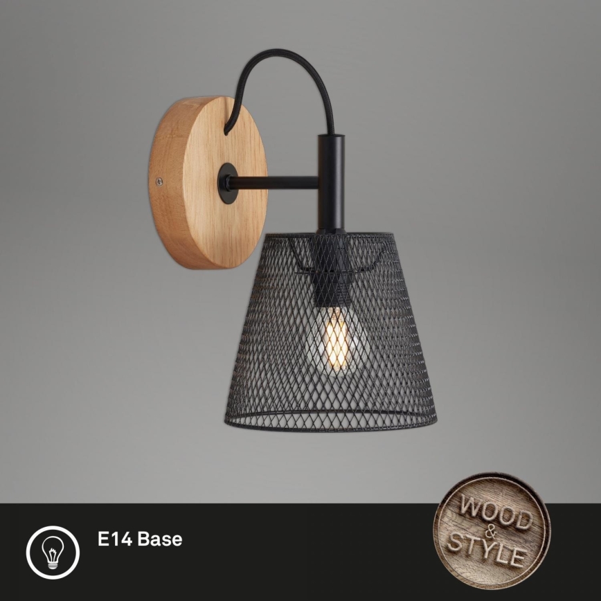 Briloner 2077-015 - Kinkiet WOOD & STYLE 1xE14/25W/230V kauczukowiec