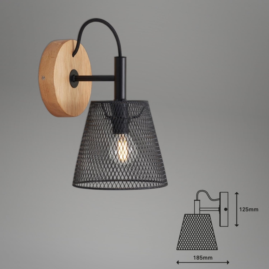 Briloner 2077-015 - Kinkiet WOOD & STYLE 1xE14/25W/230V kauczukowiec