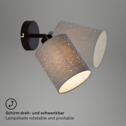 Briloner 2078-014 - Kinkiet punktowy SPOTLIGHT 1xE27/25W/230V szary/czarny