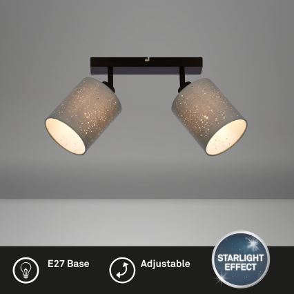 Briloner 2078-024 - Oświetlenie punktowe SPOTLIGHT 2xE27/25W/230V szare/czarne