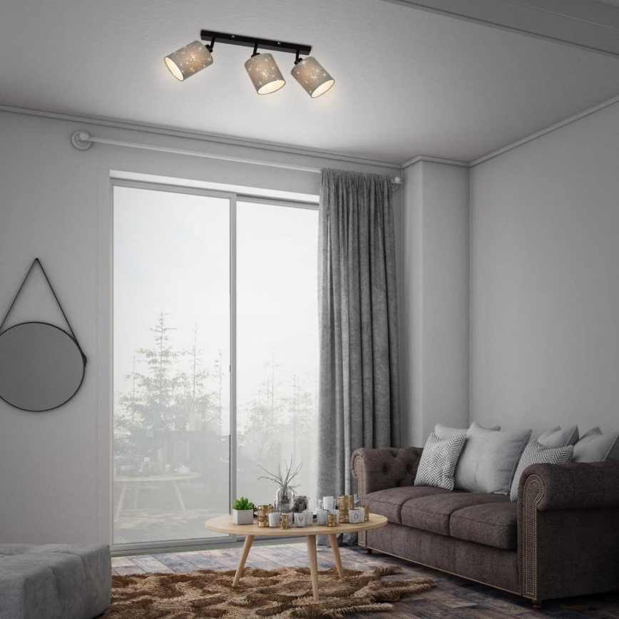 Briloner 2078-034 - Oświetlenie punktowe SPOTLIGHT 3xE27/25W/230V szare/czarne