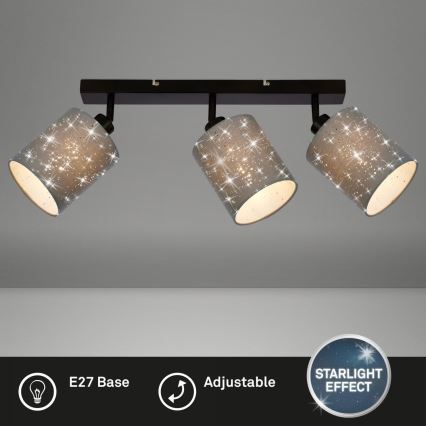 Briloner 2078-034 - Oświetlenie punktowe SPOTLIGHT 3xE27/25W/230V szare/czarne
