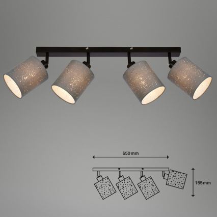Briloner 2078-044 - Oświetlenie punktowe SPOTLIGHT 4xE27/25W/230V szare/czarne