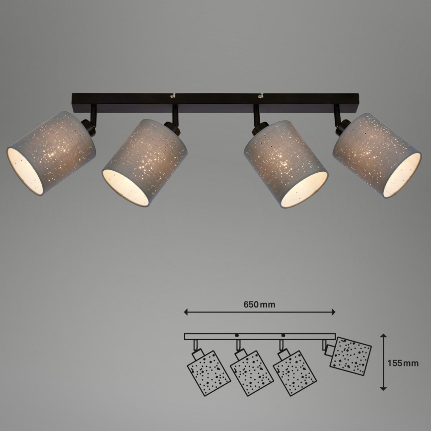 Briloner 2078-044 - Oświetlenie punktowe SPOTLIGHT 4xE27/25W/230V szare/czarne