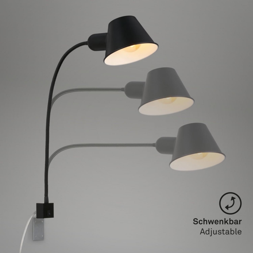 Briloner 2079-015 - Elastyczna lampa naścienna 1xE27/10W/230V czarny