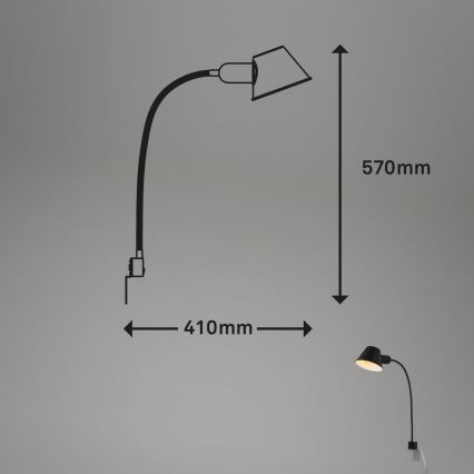 Briloner 2079-015 - Elastyczna lampa naścienna 1xE27/10W/230V czarny