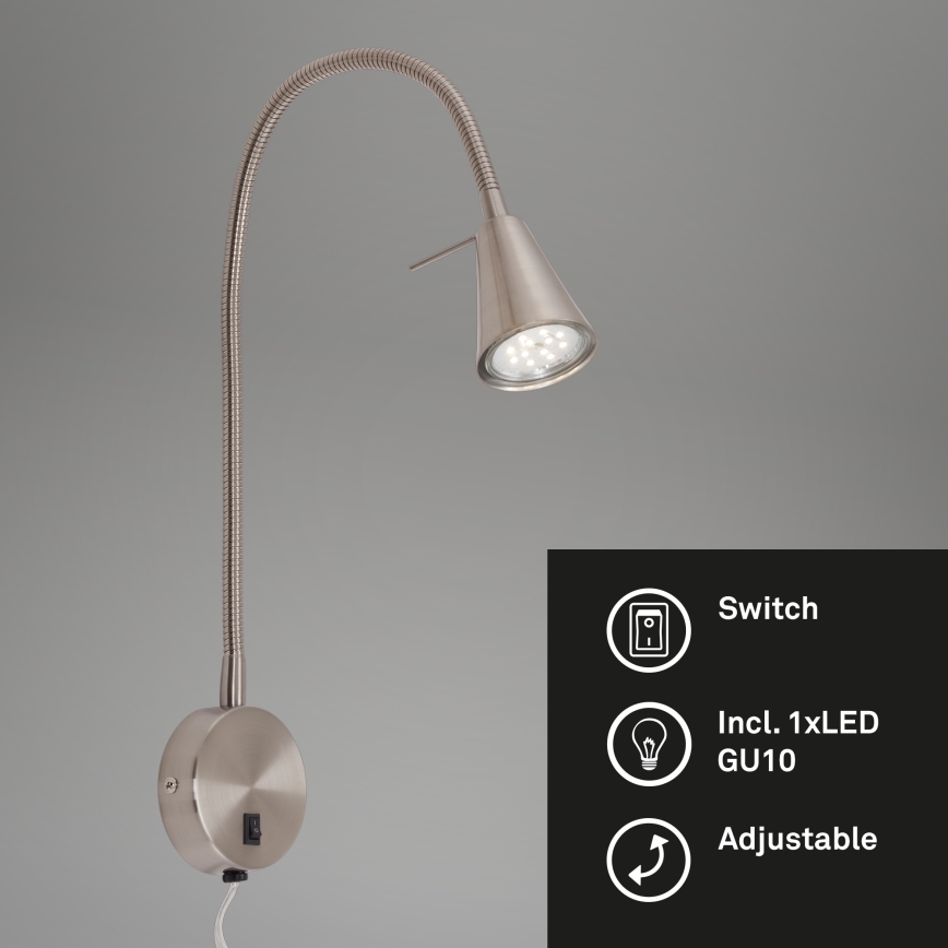 Briloner 2082-012 - LED Kinkiet COMFORT LIGHT 1xGU10/5W/230V matowy chrom