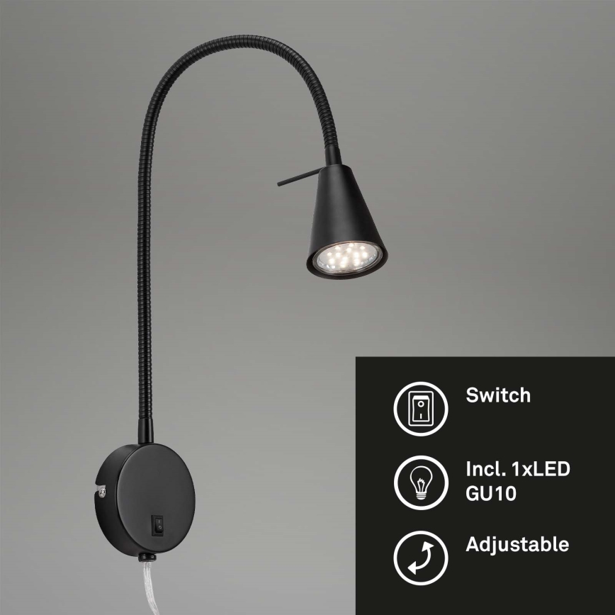 Briloner 2082-015 - LED Kinkiet COMFORT LIGHT 1xGU10/5W/230V czarne