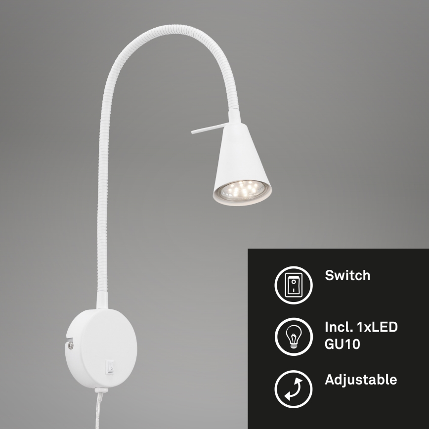 Briloner 2082-016 - Regulowany kinkiet LED COMFORT LIGHT 1xGU10/5W/230V biały