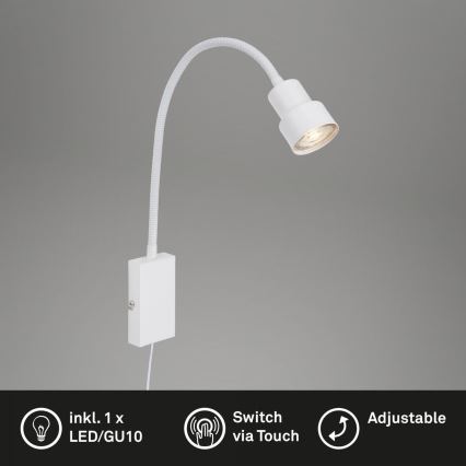 Briloner 2085-016 - LED Kinkiet dotykowy TUSI 1xGU10/5W/230V biały