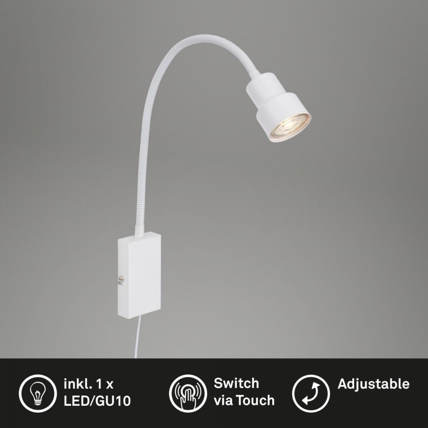 Briloner 2085-016 - LED Kinkiet dotykowy TUSI 1xGU10/5W/230V biały