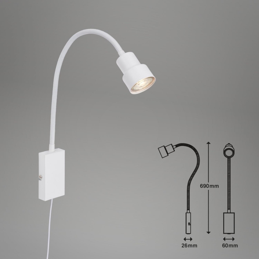 Briloner 2085-016 - LED Kinkiet dotykowy TUSI 1xGU10/5W/230V biały
