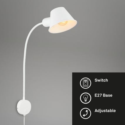 Briloner 2089-016 - Regulowany kinkiet BRELLO 1xE27/10W/230V biały