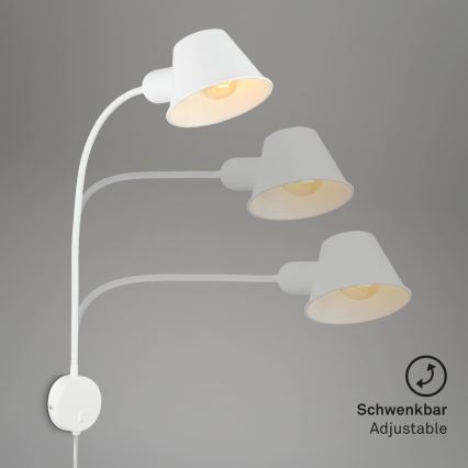 Briloner 2089-016 - Regulowany kinkiet BRELLO 1xE27/10W/230V biały
