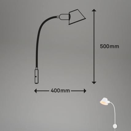 Briloner 2089-016 - Regulowany kinkiet BRELLO 1xE27/10W/230V biały
