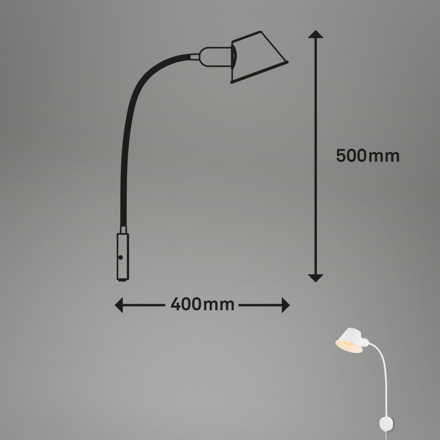 Briloner 2089-016 - Regulowany kinkiet BRELLO 1xE27/10W/230V biały