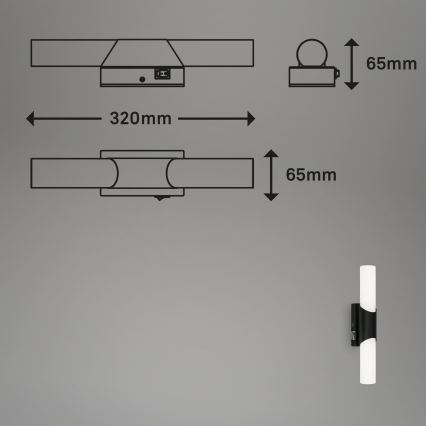 Briloner 2111-015 - Oświetlenie LED do lustra łazienkowego LED/6,5W/230V 32 cm czarne