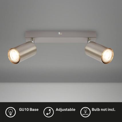 Briloner 2172-022 - Oprawa punktowa SPOT 2xGU10/9W/230V matowy chrom