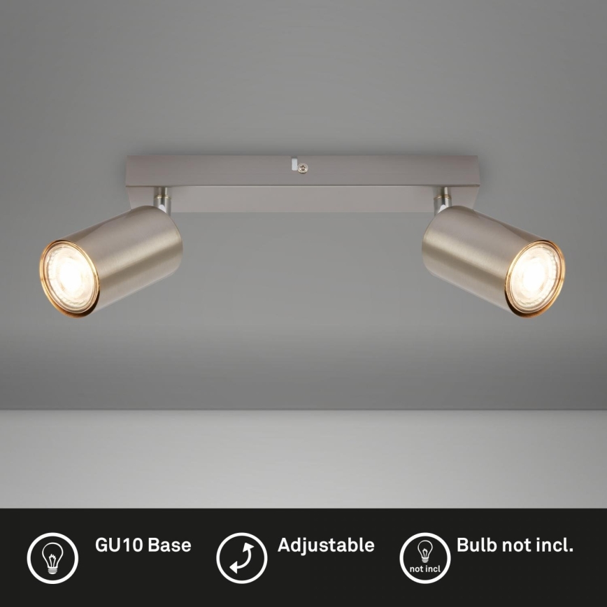Briloner 2172-022 - Oprawa punktowa SPOT 2xGU10/9W/230V matowy chrom