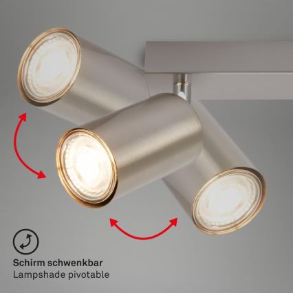 Briloner 2172-022 - Oprawa punktowa SPOT 2xGU10/9W/230V matowy chrom