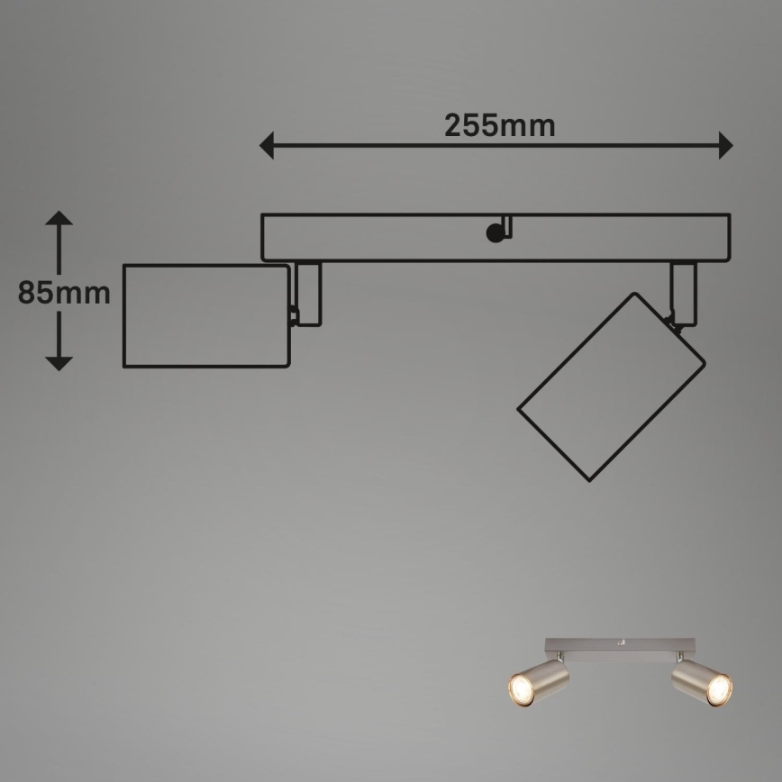Briloner 2172-022 - Oprawa punktowa SPOT 2xGU10/9W/230V matowy chrom
