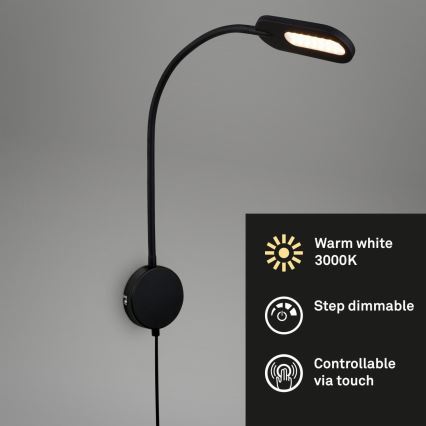 Briloner 2177015 - LED Ściemnialna giętka naścienna lampa LED/6W/230V czarny