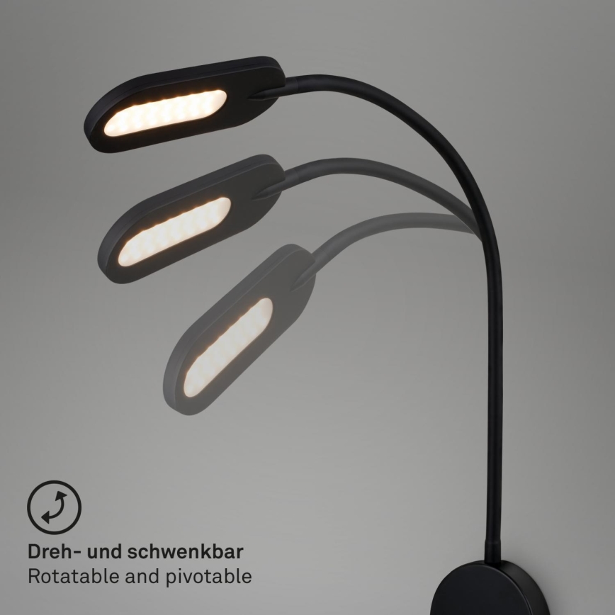 Briloner 2177015 - LED Ściemnialna giętka naścienna lampa LED/6W/230V czarny