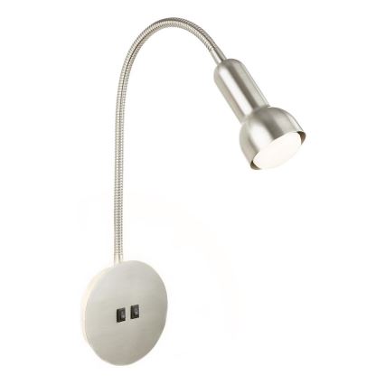 Briloner 2178012 - LED Elastyczna lampa naścienna 1xE14/10W/230V + LED/3W matowy chrom